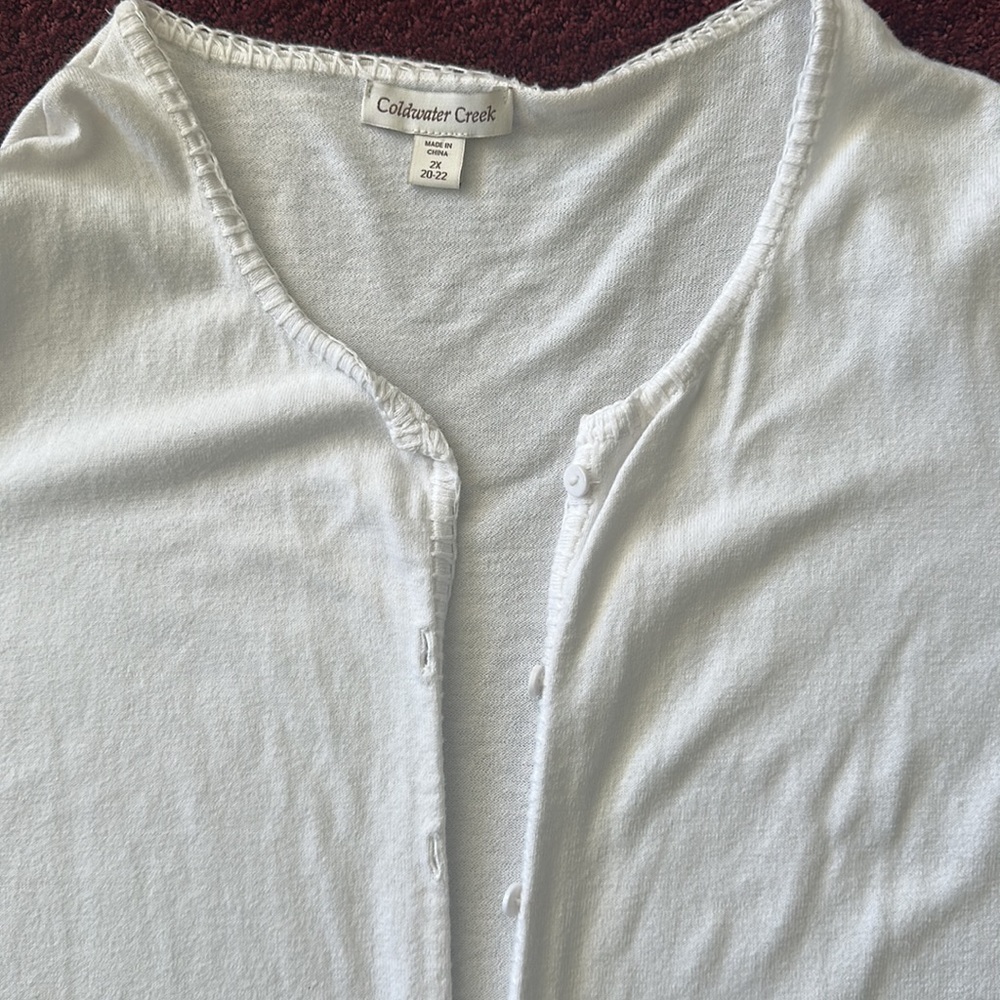 Coldwater creek ladies white sweater - Picture 2 of 2